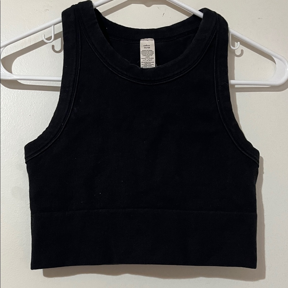 ALO Yoga Black Seamless Delight Crop Tank Top